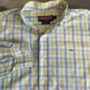 Vineyard Vines Men's Large Button Down Long Sleeve 100% Cotton Whale Shirt Plaid